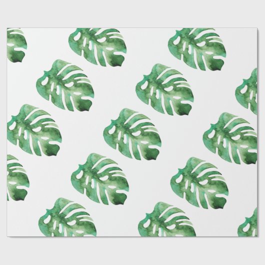 Monstera Leaf Pattern Cadeaupapier (Vlak)