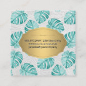 Monstera Leaf Pattern Vierkante Visitekaartje