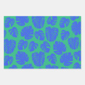 Monstera Leaf Plant Botanical in Blue en Green Inpakpapier Vel (Voorkant 3)