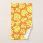 Monstera Leaf Plant Botanisch in geel en Oranje Bad Handdoek (Handdoek)