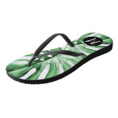 Monstera Leaf Tropical Monogram Teenslippers (Schuin)