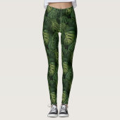 Monstera Leaf Tropical Pattern Leggings (Voorkant)