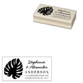 Monstera Leaf Tropisch Modern Retouradres Stempel (Gestempeld)