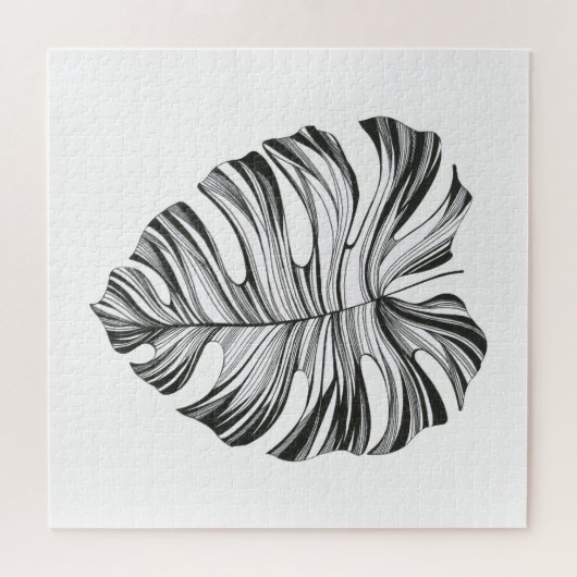 Monstera Leaf: tropisch natuurlijk element. Legpuzzel (Horizontaal)