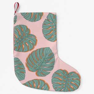 Monstera Leaf: Tropisch patroon Kleine Kerstsok