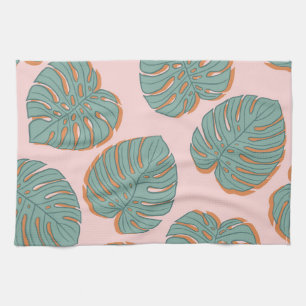 Monstera Leaf: Tropisch patroon Theedoek