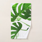 Monstera leaf waterverf schilderij #5 bad handdoek (Handdoek)