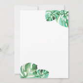Monstera Leaf Wedding Invitation Kaart (Achterkant)