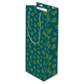 Monstera Leaf Wine Gift Bag Wijn Cadeautas (Voorkant Gekanteld)