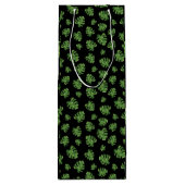 Monstera Leaf Wine Gift Bag Wijn Cadeautas (Achterkant)