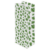 Monstera Leaf Wine Gift Bag Wijn Cadeautas (Achterkant Gekanteld)