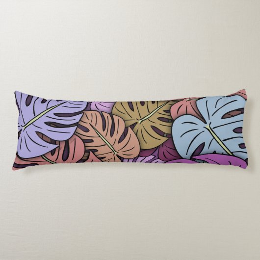 Monstera Leaves #7 Lichaamskussen (Voorkant)