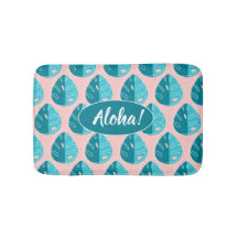 Monstera Leaves - Blue and Pink