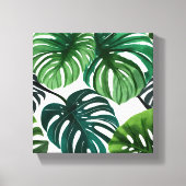 Monstera Leaves | Eenvoudige moderne Waterverf Canvas Afdruk (Voorkant)