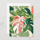 Monstera Leaves Feestdagenkaart (Voorkant / Achterkant)