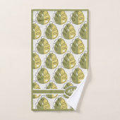 Monstera Leaves - Green (Serviette à main)