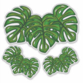 Monstera Leaves Sticker (Voorkant)