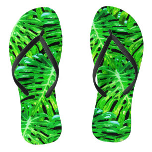 Monstera Leaves Teenslippers Green