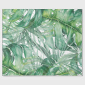 Monstera Leaves Tropical Cadeaupapier (Vlak)