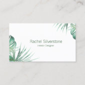 Monstera Leaves Tropical Return Address Visitekaartje (Achterkant)