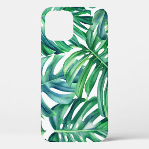 Monstera Leaves: Waterverf Oerwoud. iPhone 12 Hoesje