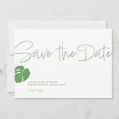 Monstera Mini · Save the Date · Modern Green Kaart (Voorkant)