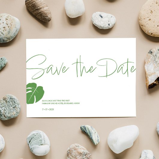 Monstera Mini · Save the Date · Modern Green Kaart