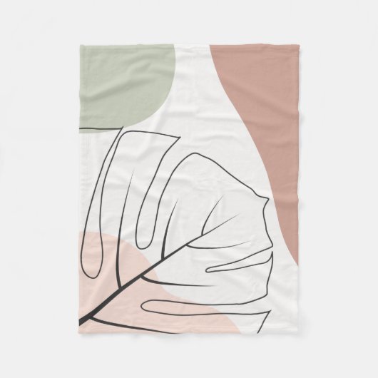 Monstera minimalist fleece deken (Voorkant)