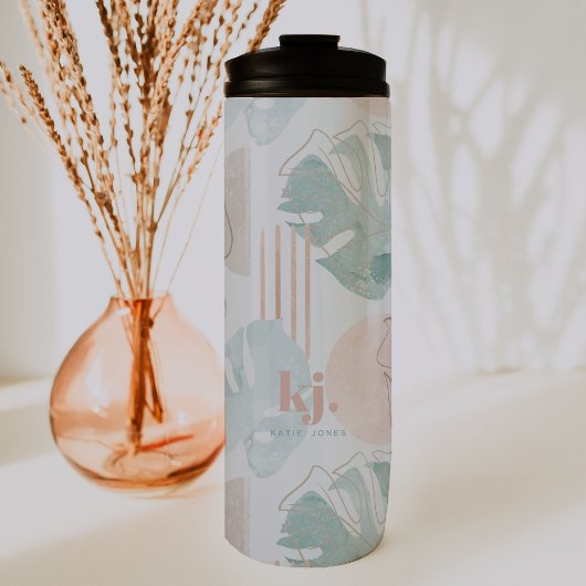 Monstera Minimalist | Modern Boho-monogram Thermosbeker