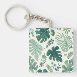 Monstera Mood – Tropische blad acryl Sleutelhanger