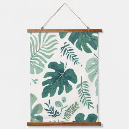 Monstera Mood – Tropische blad met hout beklede wa Hangend Wandkleed