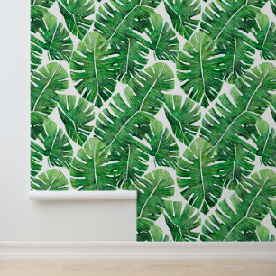 Monstera oerwoud tropisch bladblad naadloos behang