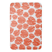 Monstera - Oranje en wit Badmat (Voorkant Verticaal)