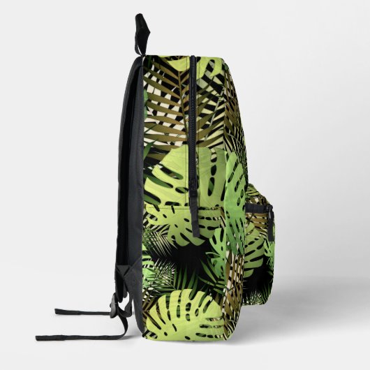 Monstera Palm Leaves Tropisch Oerwoud Bedrukte Rugzak (Links)