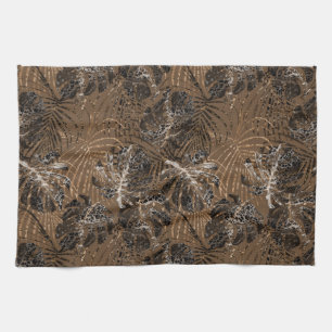 Monstera Palm Leeuw Dierenprint Glam 1 Theedoek