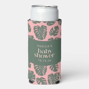 Monstera Plant Botanisch Roze Groen Baby shower