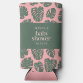 Monstera Plant Botanisch Roze Groen Baby shower (Voorkant)