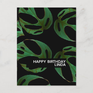 Monstera Plant Pattern Illustratie Leaf Birthday Briefkaart