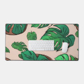 Monstera Plant Pot Pattern Art Bureaumat (Keyboard & Muis)
