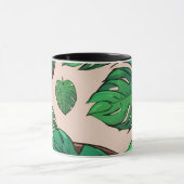 Monstera Plant Pot Pattern Art Mok (Midden)