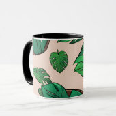 Monstera Plant Pot Pattern Art Mok (Voorkant links)