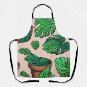 Monstera Plant Pot Pattern Art Schort (Voorkant)
