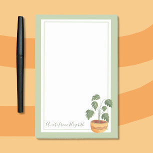 Monstera Plante Post-It Notes avec cadre vert