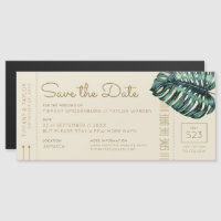 Monstera Tan Boarding Pass Magnet Enregistrer la d
