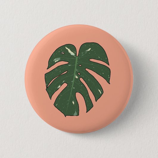 Monstera Thai Constellation Ronde Button 5,7 Cm (Voorkant)