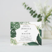 Monstera Tropical Couples Douche Invitation (Debout devant)