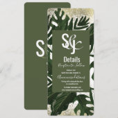 Monstera Tropical Faux Gold Splash - Gegevens Kaart (Voorkant / Achterkant)