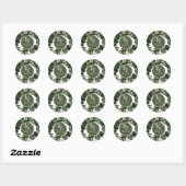Monstera Tropical Faux Gold Splash Wedding Suite Ronde Sticker (Vel)
