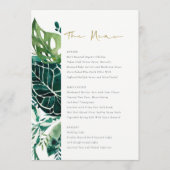 Monstera Tropical Green Foliage Menu Mariage (Devant)