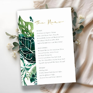 Monstera Tropical Green Foliage Menu Mariage